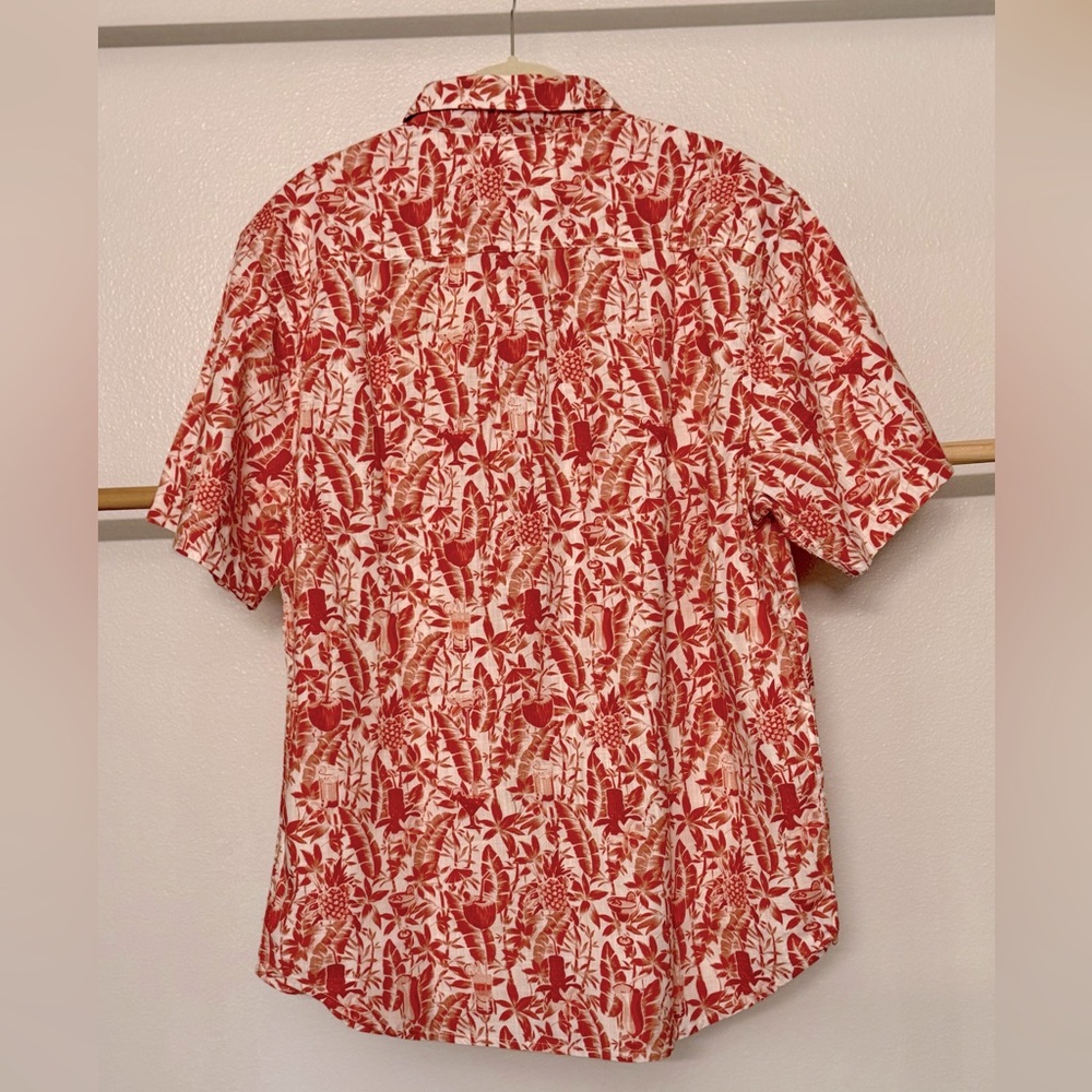 NWT Men’s Tommy‎ Bahama Short Sleeve Hawaiian Cotton Shirt Mango Tango - Picture 3 of 15